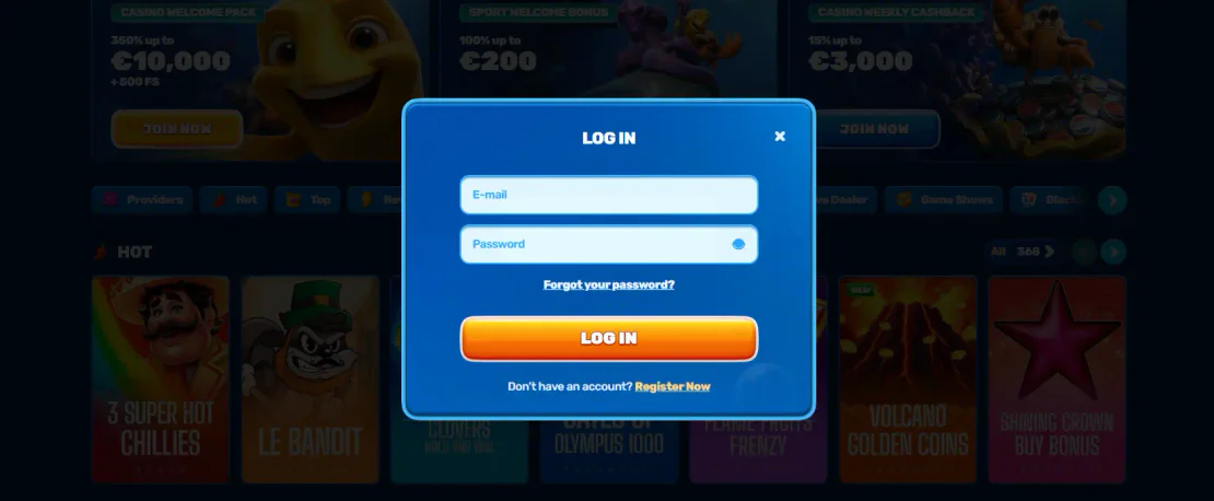 spinfin casino login